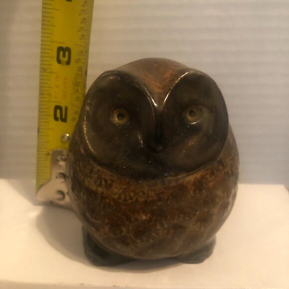 Vintage Owl Art Pottery Figurine Mid Century 3" - Picture 4 of 8